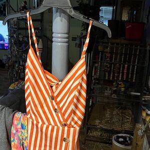 Orange Striped  dress